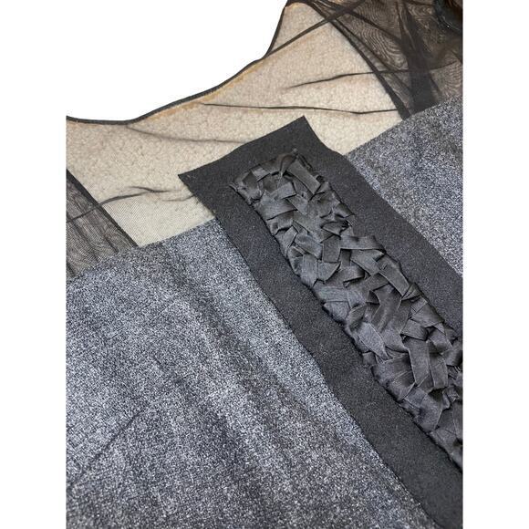 Vera Wang Lavender Label Women 4 Wool Silk Cap Sleeve Cocktail Dress Grey Black - Picture 12 of 13